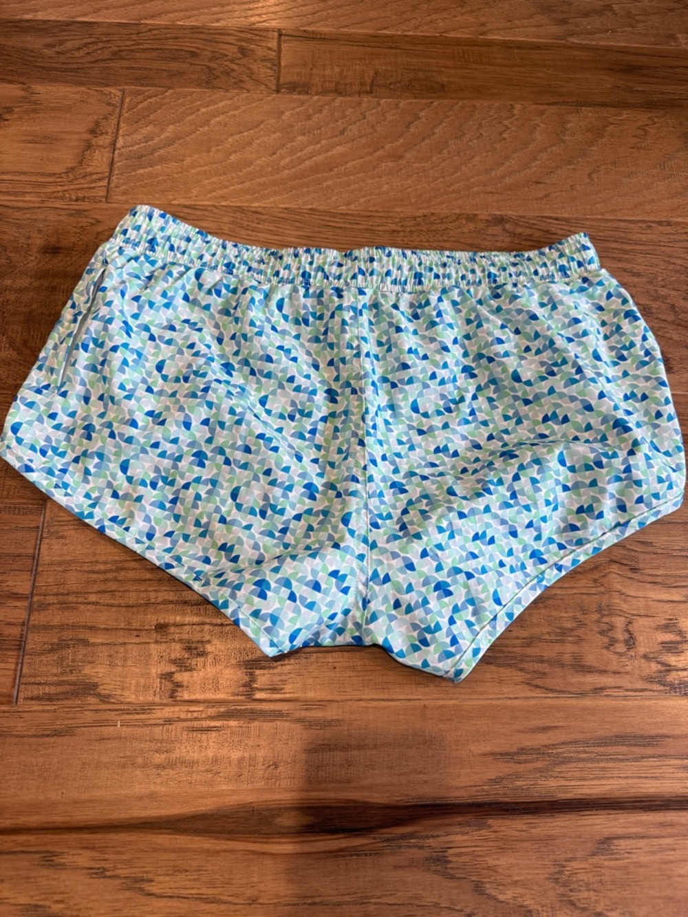 Men's Blue Geometric Swim Trunks - Picture 2 of 6